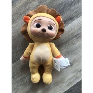 Cocomelon JJ LION Cat 8" Yellow Plush Doll Soft Toy w/ Plastic Face
